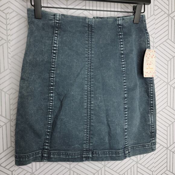 Free People Denim Modern Fem High Rise Mini Skirt - Picture 5 of 11